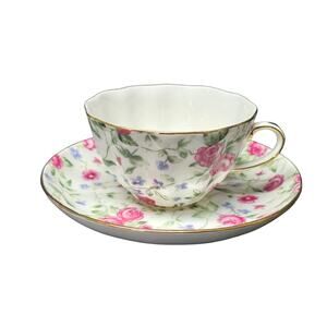Vintage Royal Cotswold Bone China Pink Roses Floral Teacup & Saucer Cup England